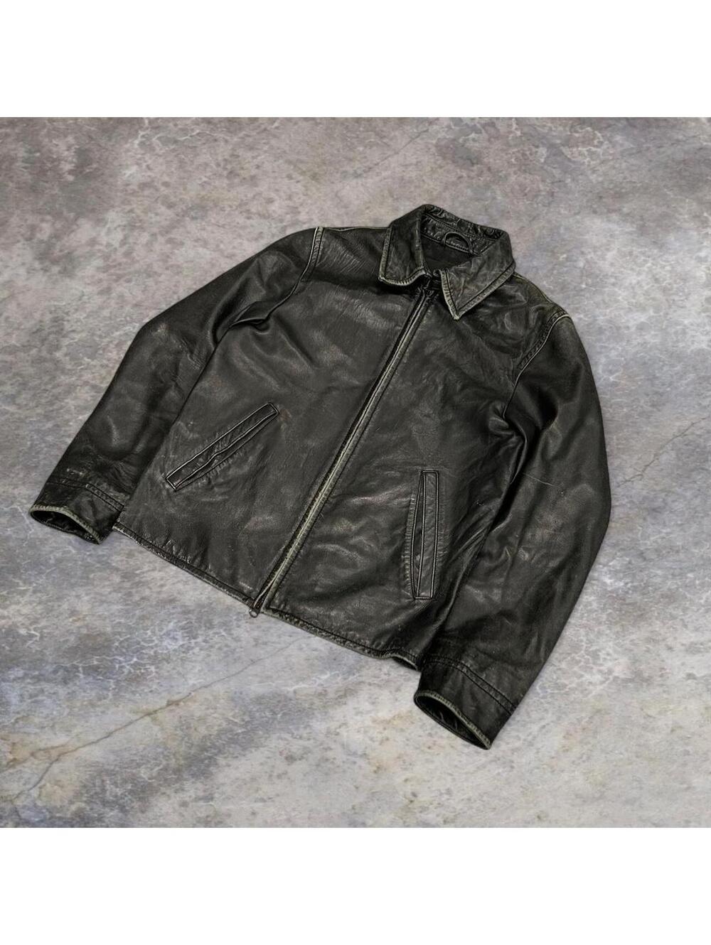 Express black leather jacket with pockets #biker #leatherjacket